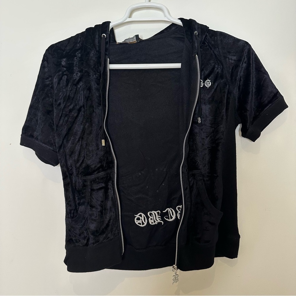 BCBGMAXARZIA vintage black rhinestone embellished top - Picture 15 of 16